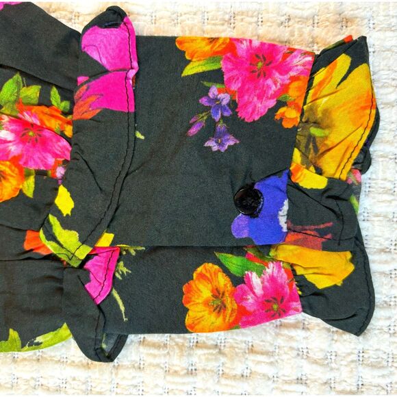 NWT Tolani Collection Cleo Top Black Floral Long Sleeve Ruffle Neck Shirt SMALL - Picture 5 of 9